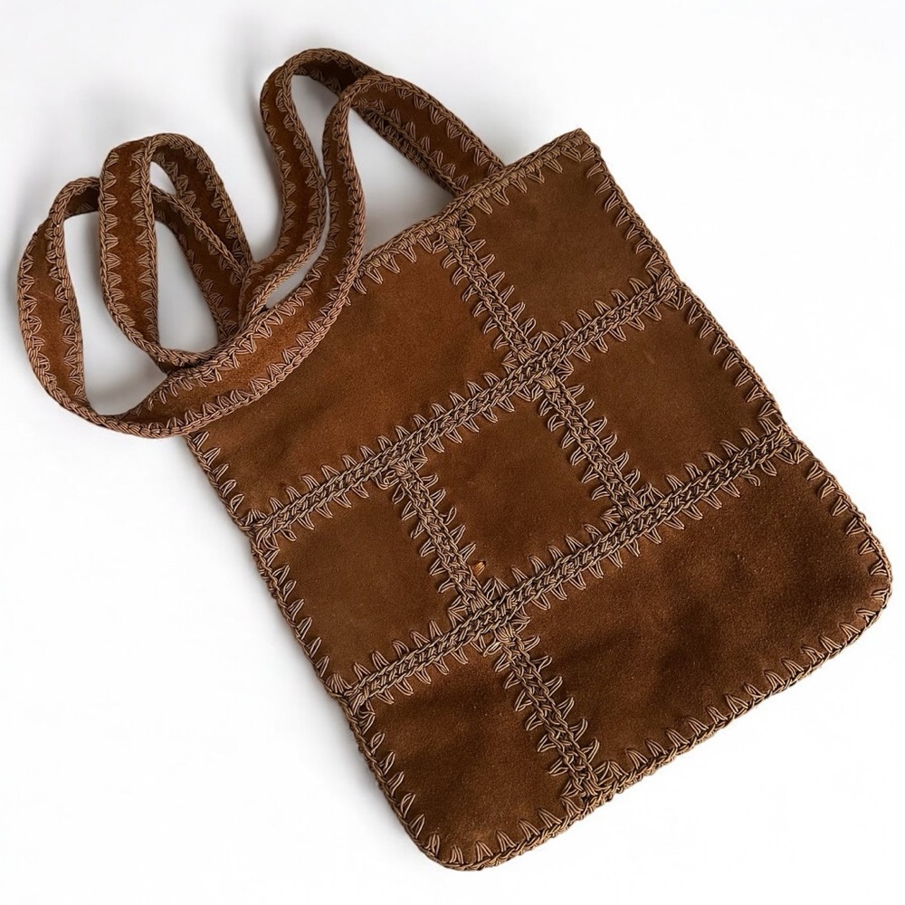 Nine West Patchwork Suede Shoulder Bag - Picture 1 of 8